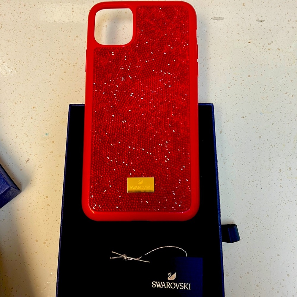 iPhone 11 Pro Max Swarovski case red never used
